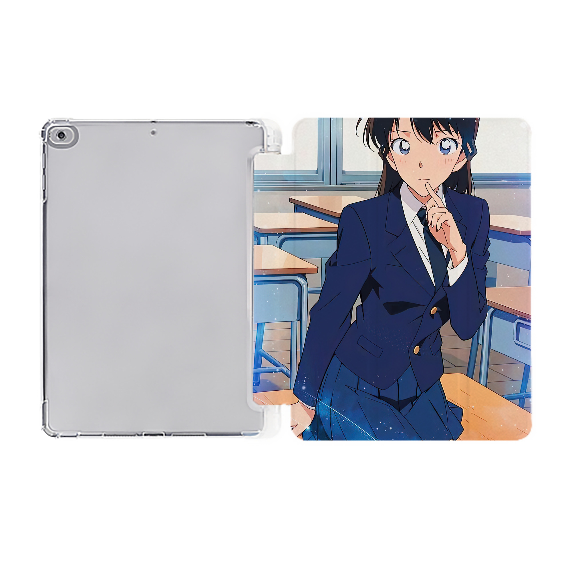 （画像用） 名探偵コナン Detective Conan IPad ケース ペン収納付き 三つ折りスタンド PUレザー×シリコン 対応機種9.5/10.5/10.9インチ